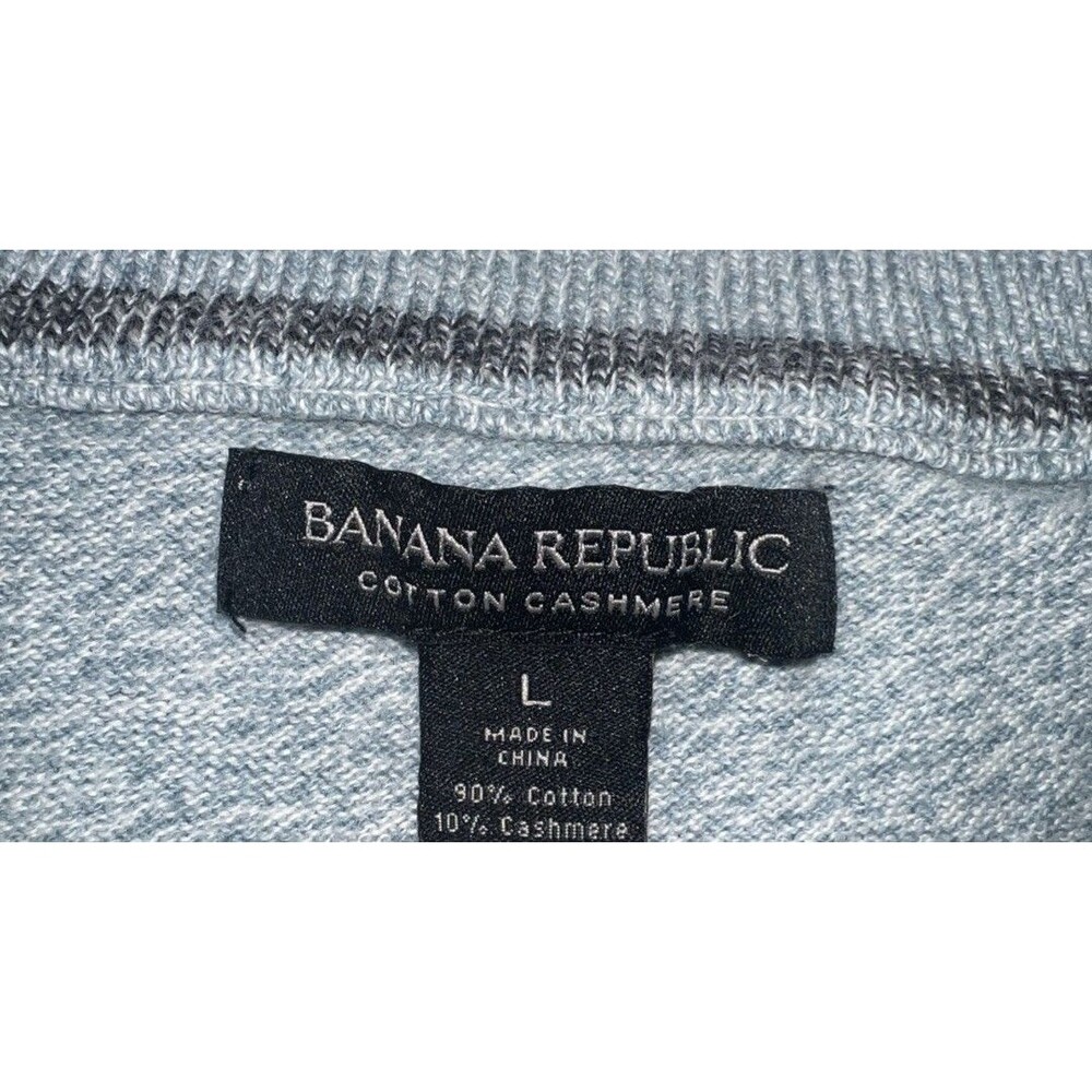 Banana Republic Men's Large Luxury V-neck Sweater Cashmere/Cotton Bluish Green - Picture 2 of 7